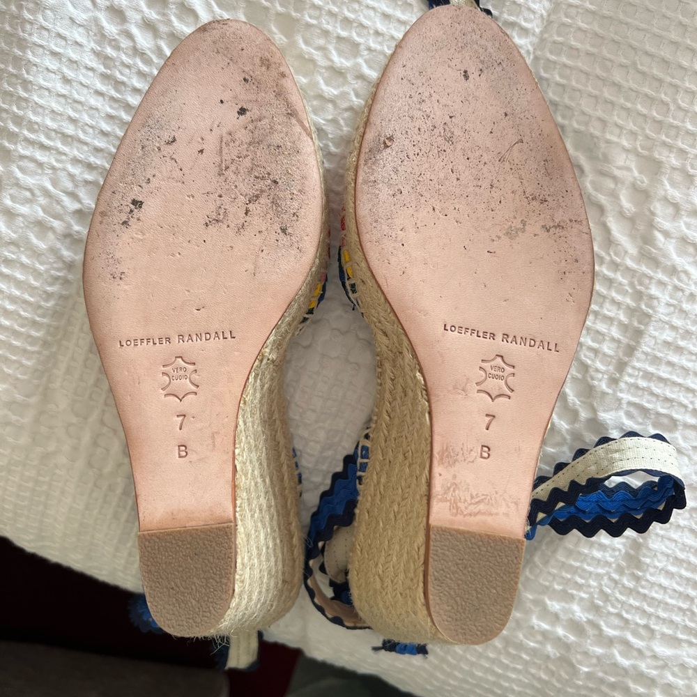Loeffler Randall Blue Cream Espadrilles